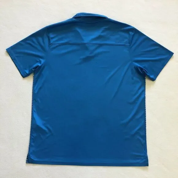 Oakley Men Blue Gray Stripe Regular Fit Short Sleeve Hydrolix Golf Polo Shirt XL - Picture 11 of 11